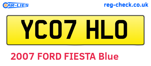YC07HLO are the vehicle registration plates.