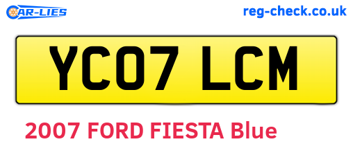 YC07LCM are the vehicle registration plates.