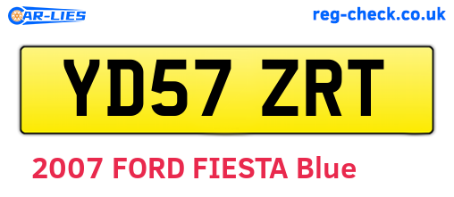 YD57ZRT are the vehicle registration plates.