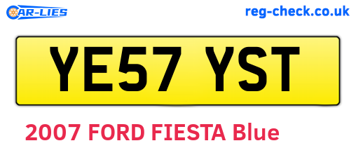 YE57YST are the vehicle registration plates.