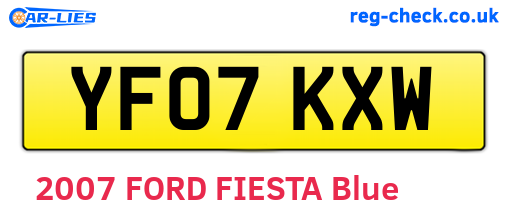 YF07KXW are the vehicle registration plates.