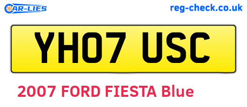 YH07USC are the vehicle registration plates.