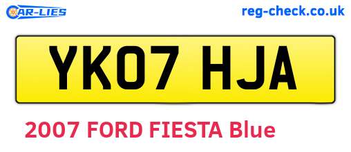 YK07HJA are the vehicle registration plates.
