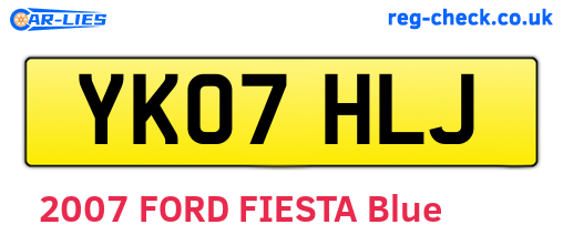 YK07HLJ are the vehicle registration plates.