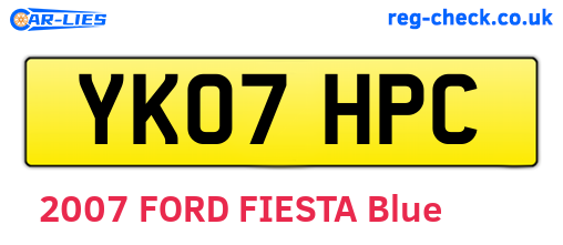 YK07HPC are the vehicle registration plates.