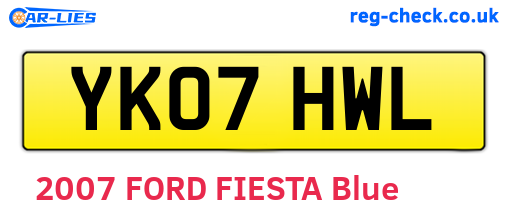 YK07HWL are the vehicle registration plates.