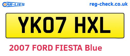 YK07HXL are the vehicle registration plates.