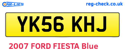 YK56KHJ are the vehicle registration plates.