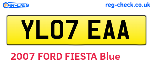 YL07EAA are the vehicle registration plates.