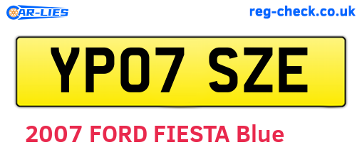 YP07SZE are the vehicle registration plates.