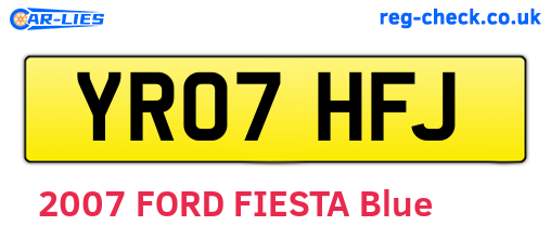 YR07HFJ are the vehicle registration plates.