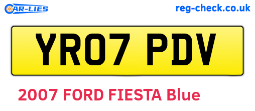 YR07PDV are the vehicle registration plates.