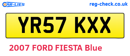 YR57KXX are the vehicle registration plates.