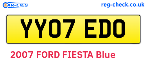YY07EDO are the vehicle registration plates.