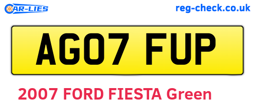 AG07FUP are the vehicle registration plates.