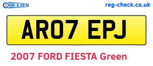AR07EPJ are the vehicle registration plates.