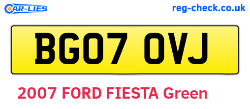 BG07OVJ are the vehicle registration plates.