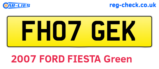 FH07GEK are the vehicle registration plates.