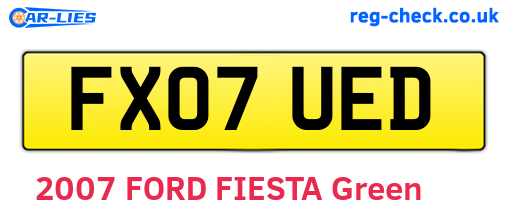 FX07UED are the vehicle registration plates.