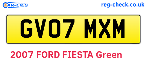 GV07MXM are the vehicle registration plates.