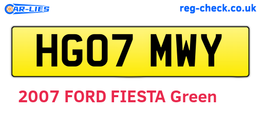 HG07MWY are the vehicle registration plates.