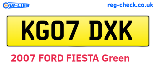 KG07DXK are the vehicle registration plates.
