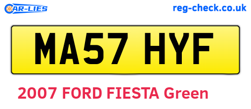 MA57HYF are the vehicle registration plates.