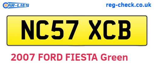NC57XCB are the vehicle registration plates.