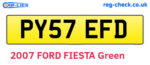 PY57EFD are the vehicle registration plates.