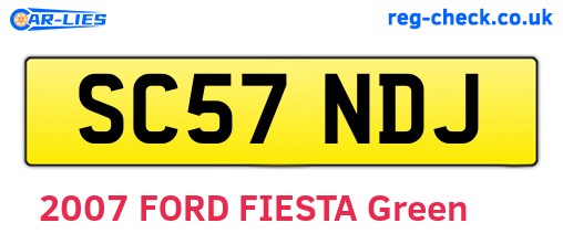 SC57NDJ are the vehicle registration plates.