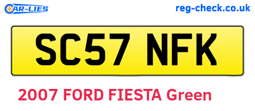 SC57NFK are the vehicle registration plates.