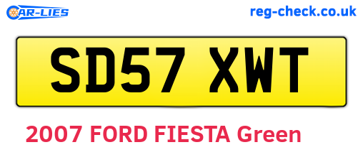 SD57XWT are the vehicle registration plates.