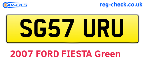 SG57URU are the vehicle registration plates.