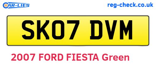SK07DVM are the vehicle registration plates.