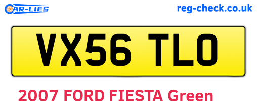 VX56TLO are the vehicle registration plates.