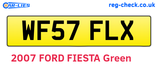 WF57FLX are the vehicle registration plates.