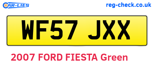 WF57JXX are the vehicle registration plates.