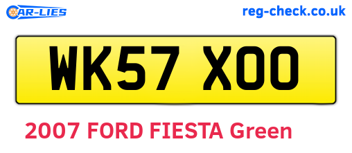 WK57XOO are the vehicle registration plates.