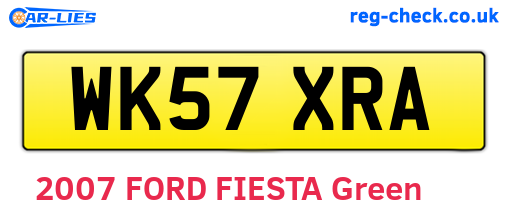 WK57XRA are the vehicle registration plates.