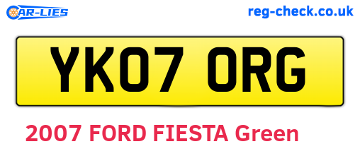 YK07ORG are the vehicle registration plates.