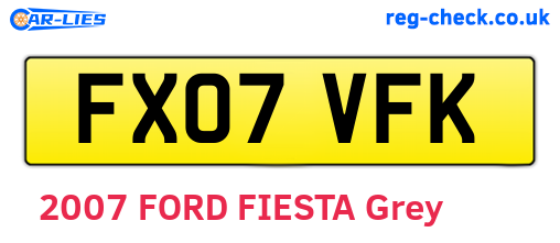 FX07VFK are the vehicle registration plates.