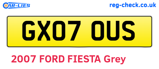 GX07OUS are the vehicle registration plates.