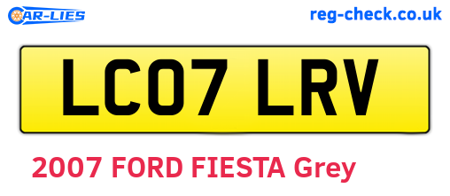 LC07LRV are the vehicle registration plates.