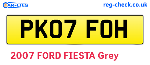 PK07FOH are the vehicle registration plates.