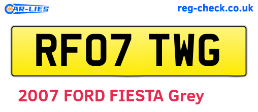 RF07TWG are the vehicle registration plates.
