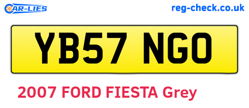 YB57NGO are the vehicle registration plates.