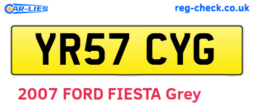 YR57CYG are the vehicle registration plates.