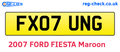 FX07UNG are the vehicle registration plates.