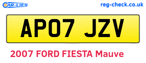 AP07JZV are the vehicle registration plates.