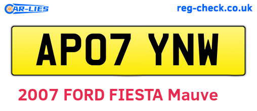 AP07YNW are the vehicle registration plates.